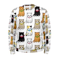 Cat Kitten Seamless Pattern Men s Sweatshirt