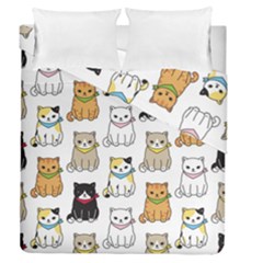 Cat Kitten Seamless Pattern Duvet Cover Double Side (Queen Size)