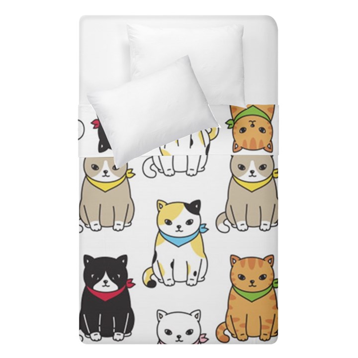 Cat Kitten Seamless Pattern Duvet Cover Double Side (Single Size)