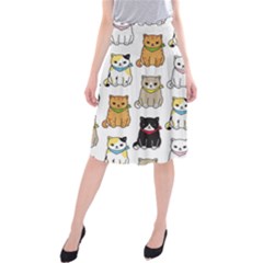 Cat Kitten Seamless Pattern Midi Beach Skirt
