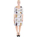 Cat Kitten Seamless Pattern Wrap Up Cocktail Dress View1