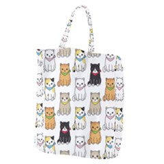 Cat Kitten Seamless Pattern Giant Grocery Tote