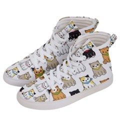 Cat Kitten Seamless Pattern Women s Hi-Top Skate Sneakers