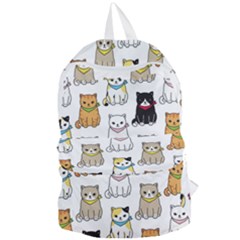 Cat Kitten Seamless Pattern Foldable Lightweight Backpack