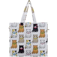 Cat Kitten Seamless Pattern Canvas Travel Bag