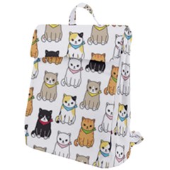 Cat Kitten Seamless Pattern Flap Top Backpack