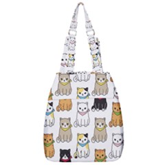 Cat Kitten Seamless Pattern Center Zip Backpack