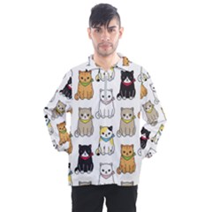 Cat Kitten Seamless Pattern Men s Half Zip Pullover