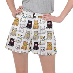 Cat Kitten Seamless Pattern Ripstop Shorts