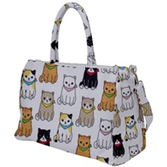 Cat Kitten Seamless Pattern Duffel Travel Bag