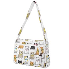 Cat Kitten Seamless Pattern Front Pocket Crossbody Bag