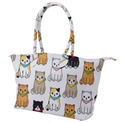 Cat Kitten Seamless Pattern Canvas Shoulder Bag by Vaneshart