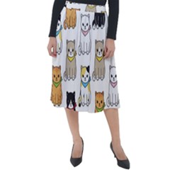 Cat Kitten Seamless Pattern Classic Velour Midi Skirt 