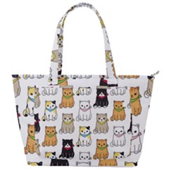 Cat Kitten Seamless Pattern Back Pocket Shoulder Bag 