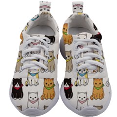 Cat Kitten Seamless Pattern Kids Athletic Shoes
