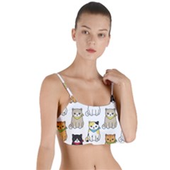 Cat Kitten Seamless Pattern Layered Top Bikini Top 