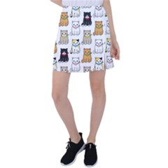 Cat Kitten Seamless Pattern Tennis Skirt