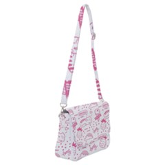 Cute Girly Seamless Pattern Shoulder Bag With Back Zipper by Vaneshart