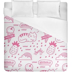 Cute Girly Seamless Pattern Duvet Cover (king Size)