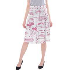 Cute Girly Seamless Pattern Midi Beach Skirt by Vaneshart