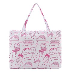 Cute Girly Seamless Pattern Medium Tote Bag by Vaneshart