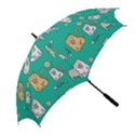 Seamless Pattern Cute Cat Cartoon With Hand Drawn Style Golf Umbrellas View2