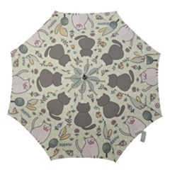 Funny Cartoon Cats Seamless Pattern  Hook Handle Umbrellas (Small)