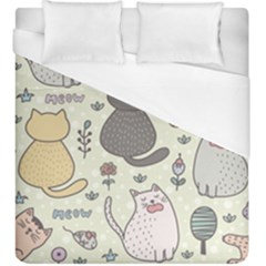 Funny Cartoon Cats Seamless Pattern  Duvet Cover (King Size)