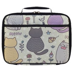 Funny Cartoon Cats Seamless Pattern  Full Print Lunch Bag