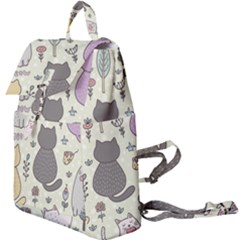 Funny Cartoon Cats Seamless Pattern  Buckle Everyday Backpack by Vaneshart