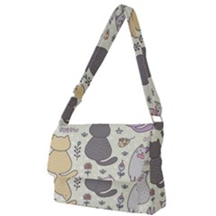 Funny Cartoon Cats Seamless Pattern  Full Print Messenger Bag (l) by Vaneshart