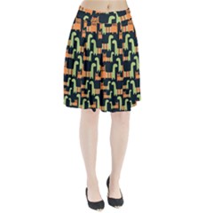 Seamless Pattern With Cats Pleated Skirt