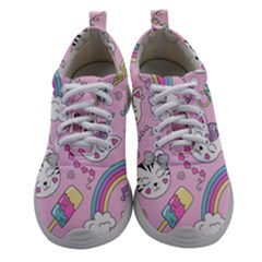 Beautiful Cute Animals Pattern Pink Women Athletic Shoes by Vaneshart