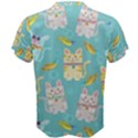 Vector Seamless Pattern With Colorful Cats Fish Men s Cotton Tee View2