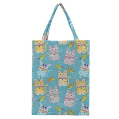 Vector Seamless Pattern With Colorful Cats Fish Classic Tote Bag