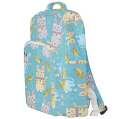 Vector Seamless Pattern With Colorful Cats Fish Double Compartment Backpack