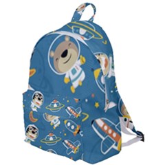 Seamless Pattern Funny Astronaut Outer Space Transportation The Plain Backpack by Vaneshart