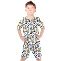 Everyday Things Pattern Kids  Tee And Shorts Set by Vaneshart