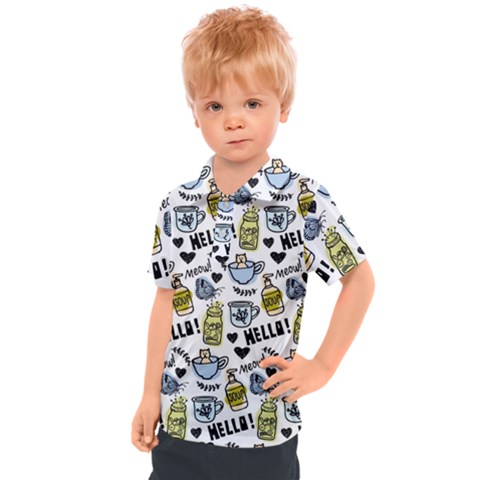 Everyday Things Pattern Kids  Polo Tee by Vaneshart