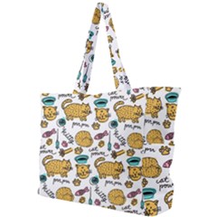 Hand Drawn Kitten Pattern With Elements Simple Shoulder Bag by Vaneshart