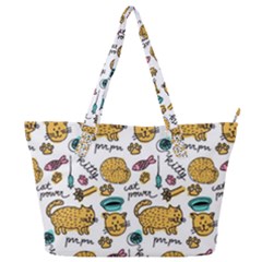 Hand Drawn Kitten Pattern With Elements Full Print Shoulder Bag by Vaneshart