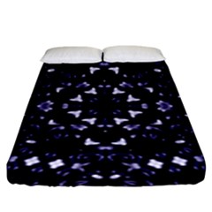 Dark Blue Ornament Pattern Design Fitted Sheet (king Size) by dflcprintsclothing