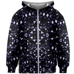 Dark Blue Ornament Pattern Design Kids  Zipper Hoodie Without Drawstring by dflcprintsclothing