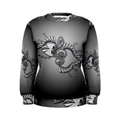 Decorative Clef, Zentangle Design Women s Sweatshirt by FantasyWorld7