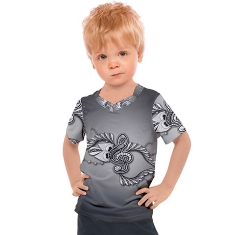 Decorative Clef, Zentangle Design Kids  Sports Tee by FantasyWorld7