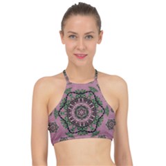 Sakura Wreath And Cherry Blossoms In Harmony Racer Front Bikini Top by pepitasart