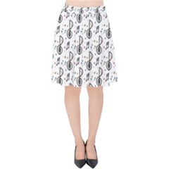 Musical Notes Pattern Velvet High Waist Skirt by Wegoenart