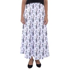 Musical Notes Pattern Flared Maxi Skirt by Wegoenart