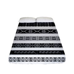 Borders Ikat Ethnic Frame Tribal Fitted Sheet (full/ Double Size) by Wegoenart