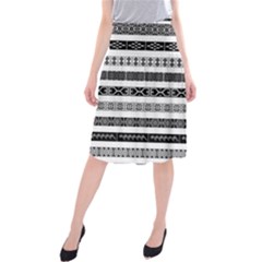 Borders Ikat Ethnic Frame Tribal Midi Beach Skirt by Wegoenart